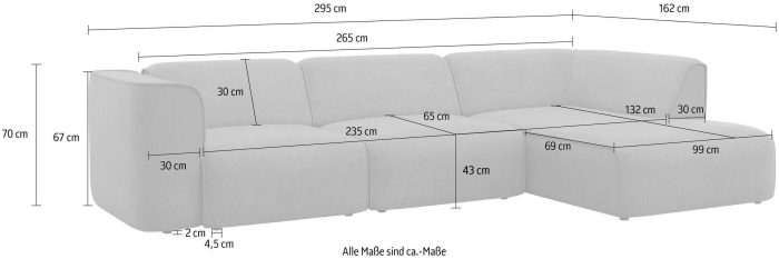 Hörnsoffa med schäslong MADEA - Poso 034 - Antracit - Bild 10